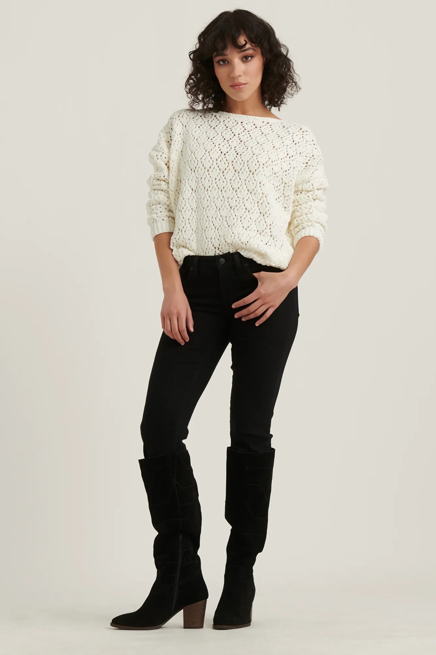 POINTELLE CHENILLE PULLOVER SWEATER, image 2