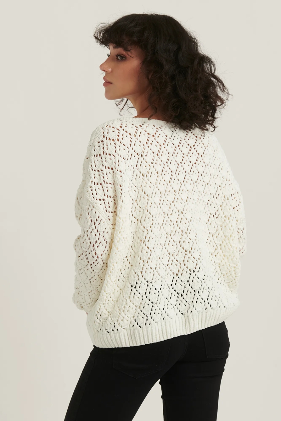 POINTELLE CHENILLE PULLOVER SWEATER, image 4