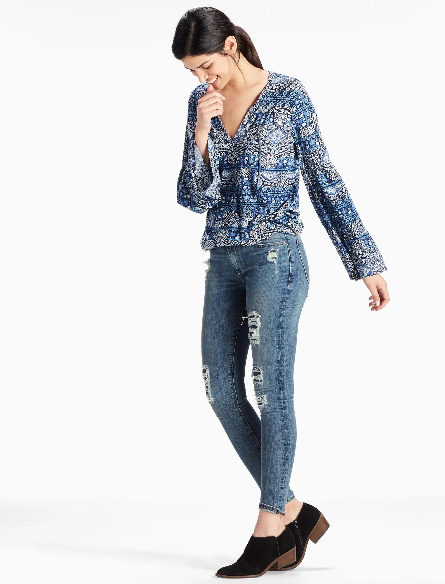 BELL SLEEVE PRINTED TOP, image 2