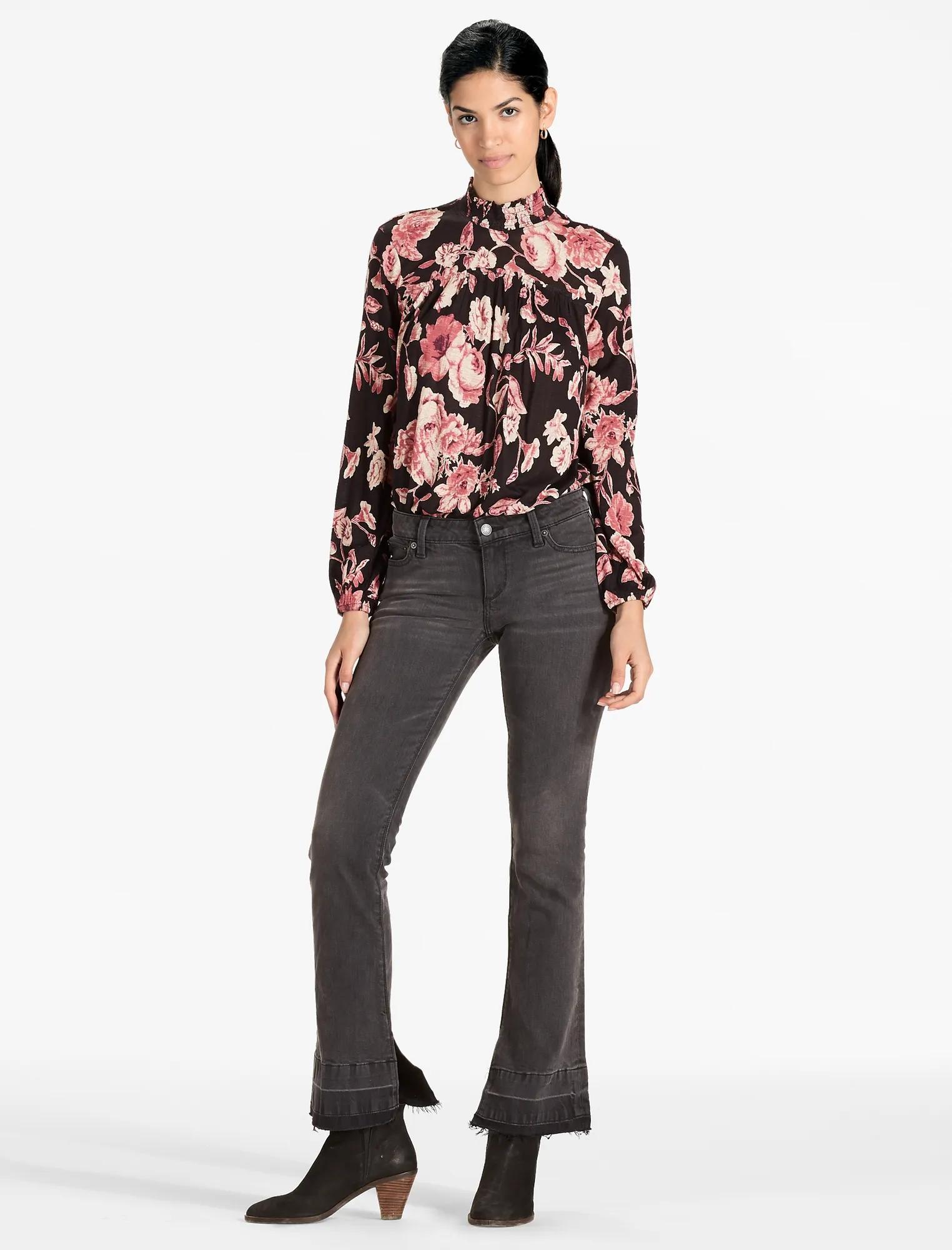 MOCK-NECK FLORAL TOP, image 2