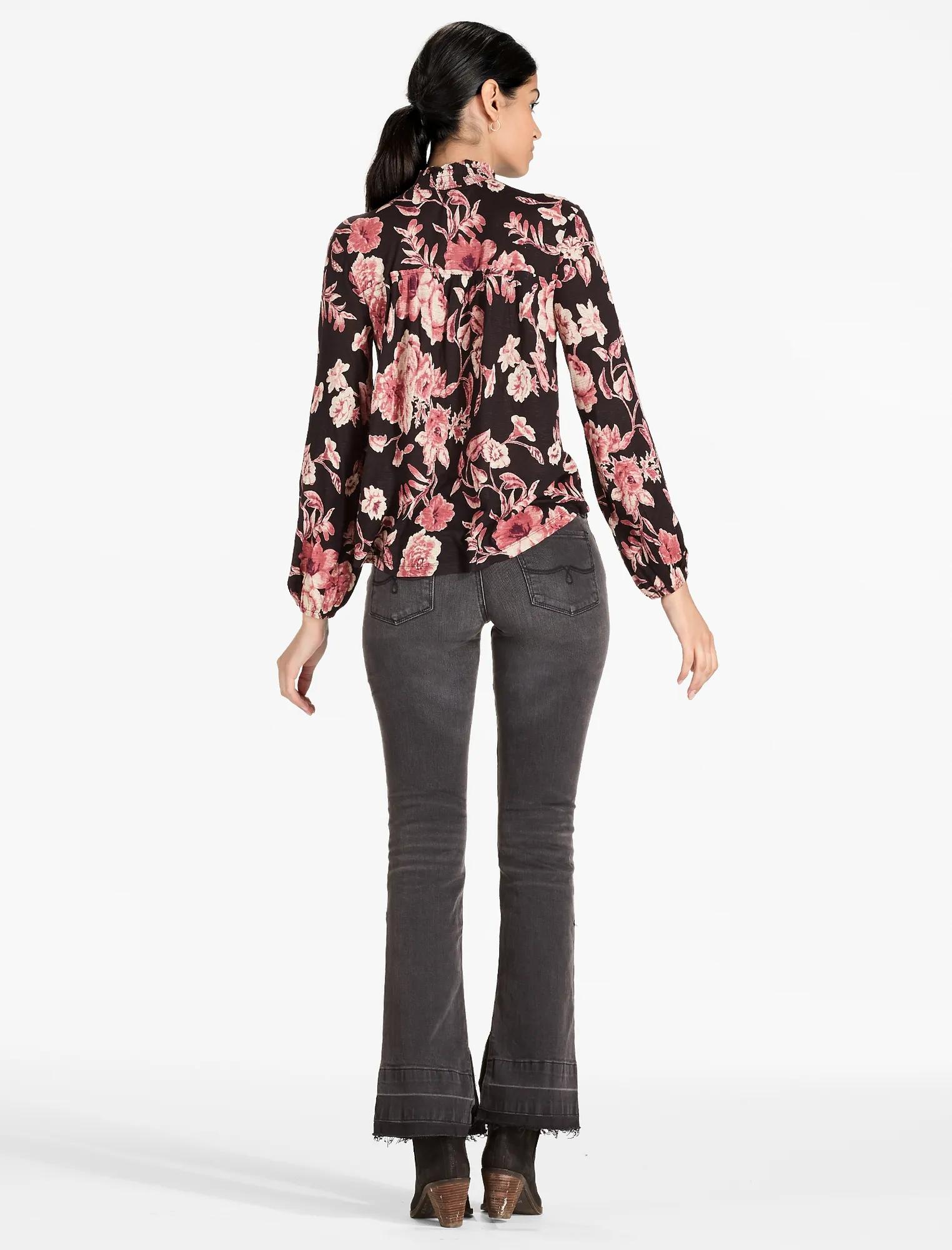 MOCK-NECK FLORAL TOP, image 3