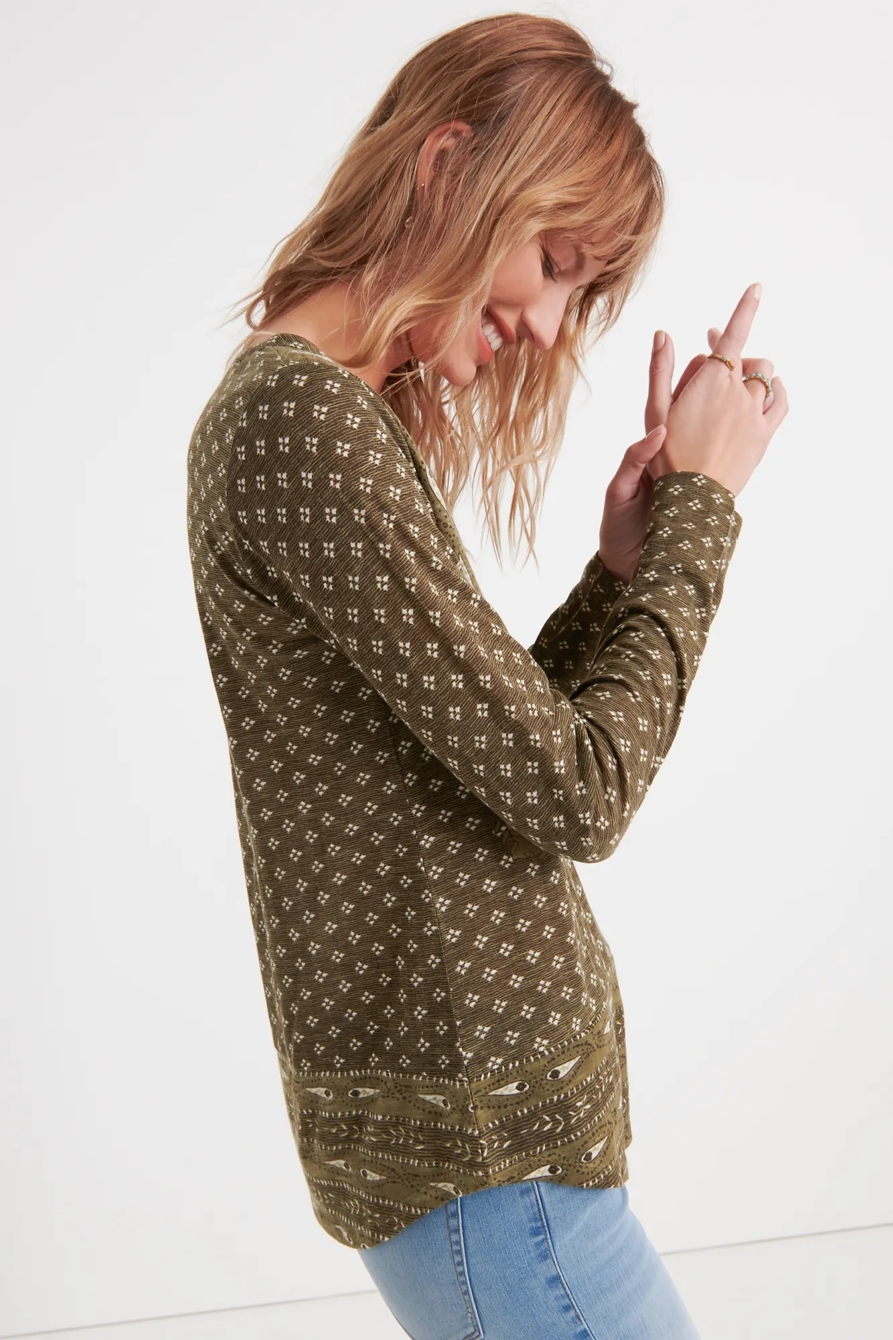 PAISLEY PRINT HENLEY, image 2