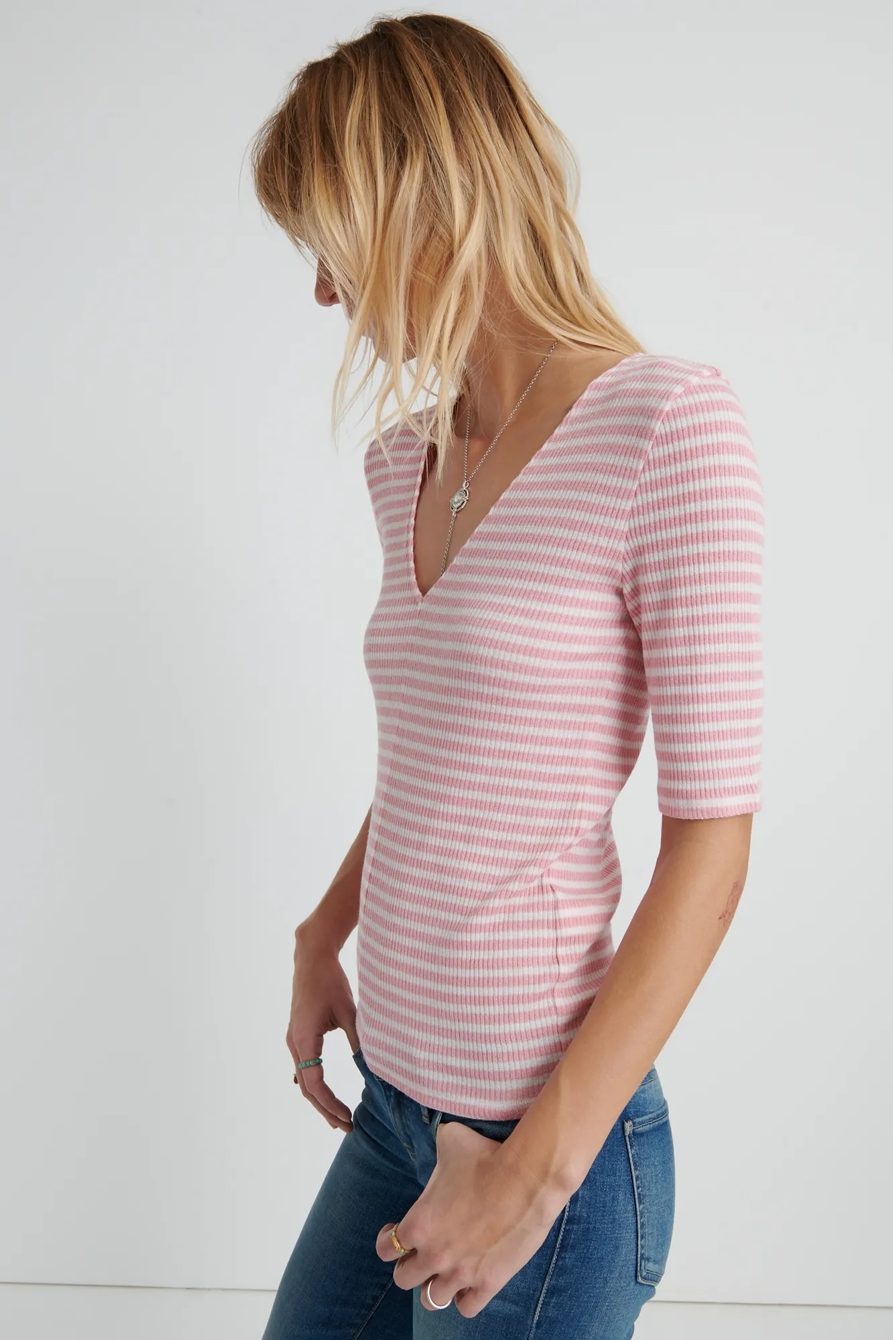 Striped Ribbed Tee, image 2