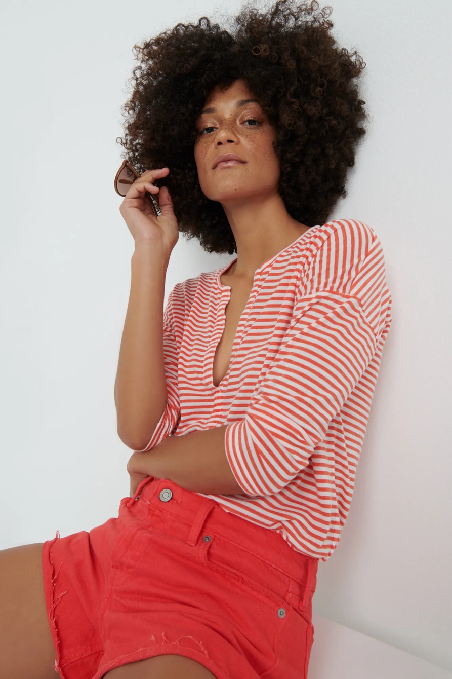 STRIPED BURN OUT HENLEY, image 2