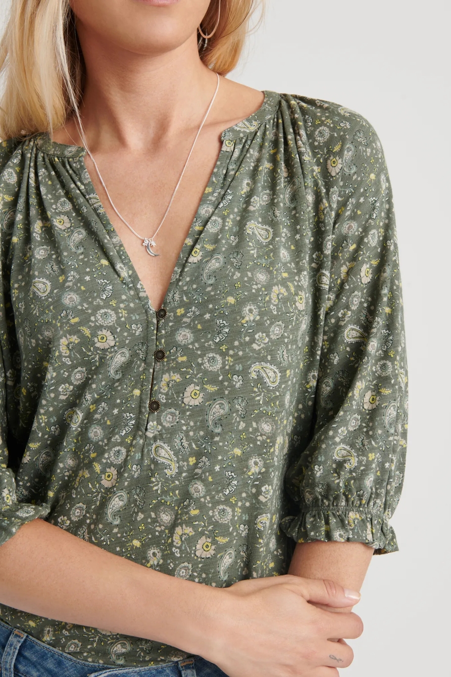 PAISLEY PRINTED HENLEY, image 5