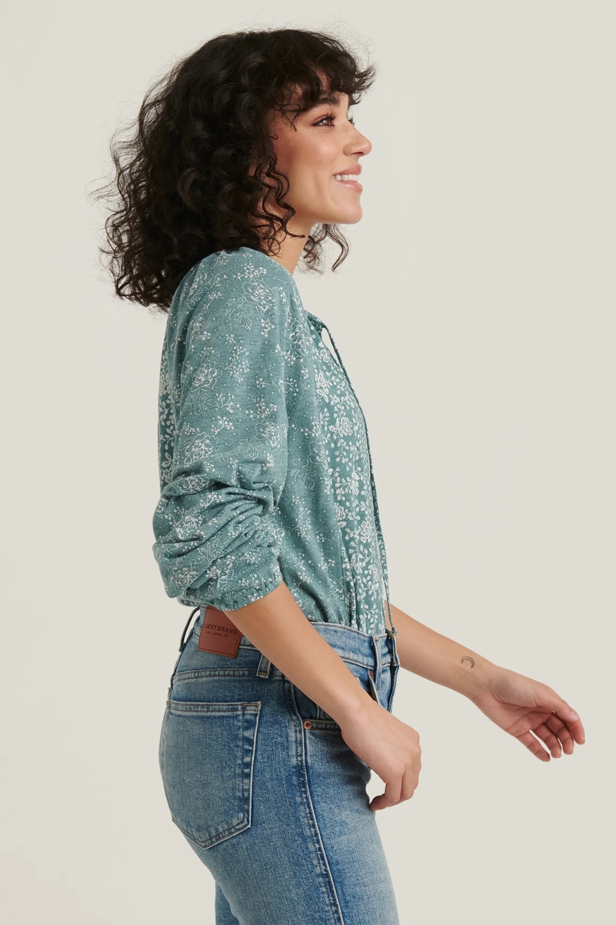 MIX PRINTED PEASANT TOP, image 3