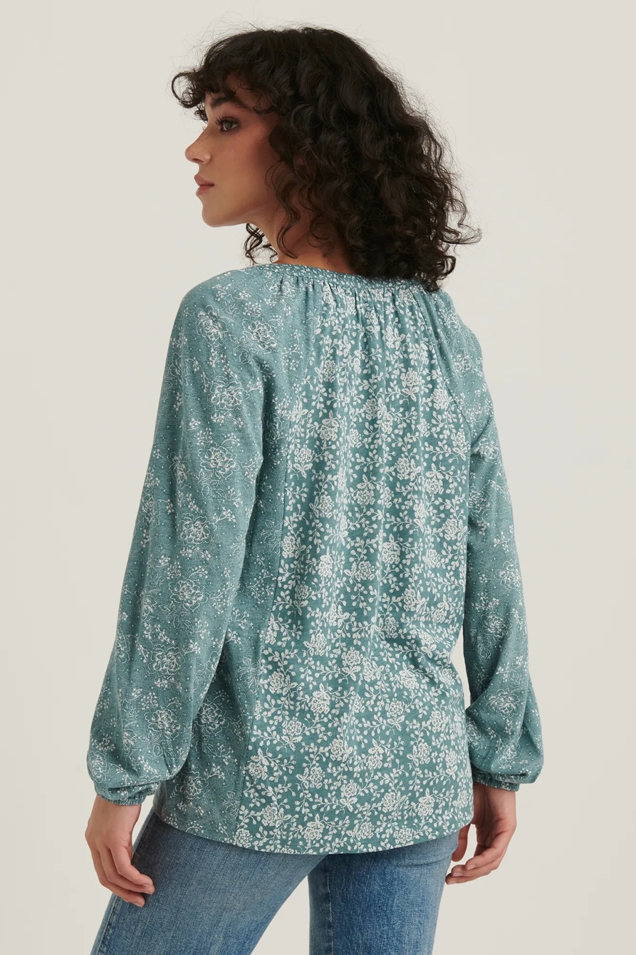MIX PRINTED PEASANT TOP, image 4