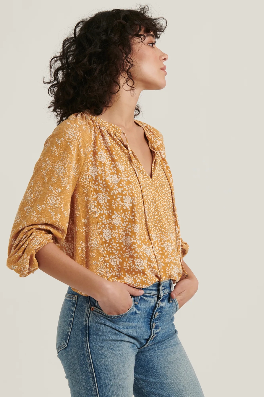 MIX PRINTED PEASANT TOP, image 3