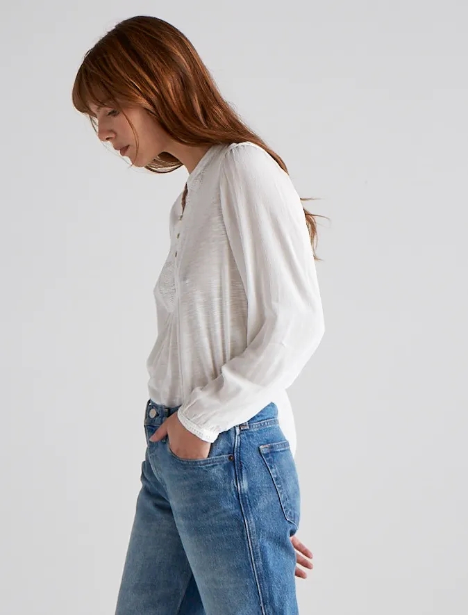 EMBROIDERED BIB HENLEY, image 2