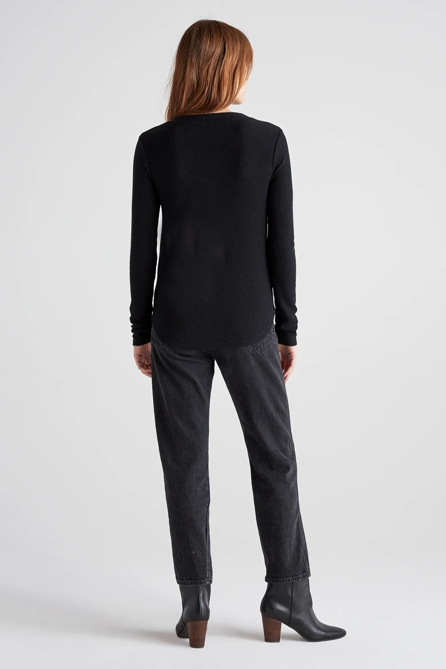 LONG SLEEVE RIBBED HENLEY, image 3