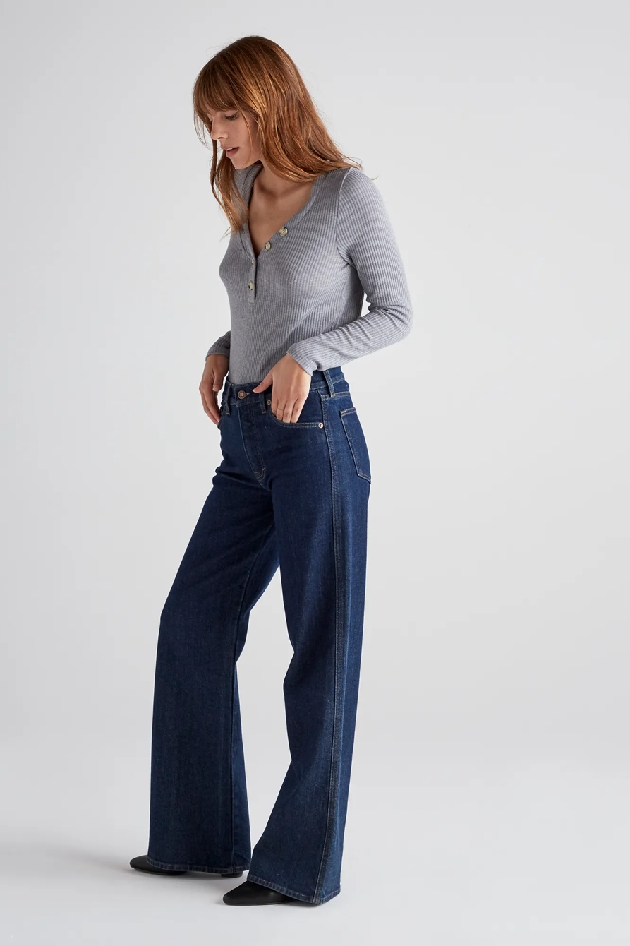 LONG SLEEVE RIBBED HENLEY, image 2