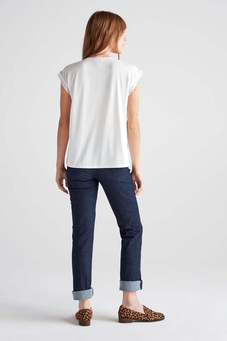 LACE TRIM SAND WASH TOP, image 3