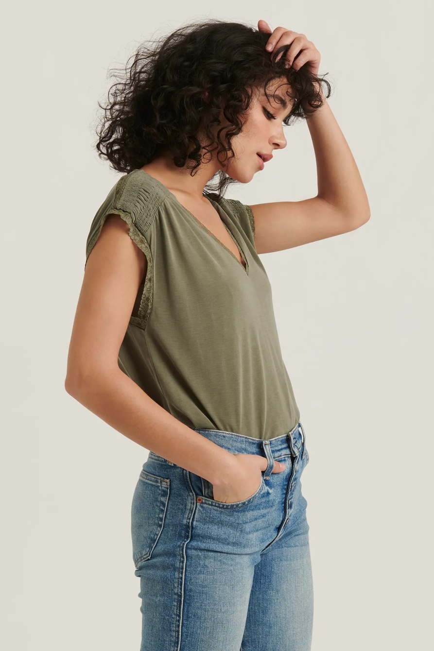 LACE TRIM SAND WASH TOP, image 3