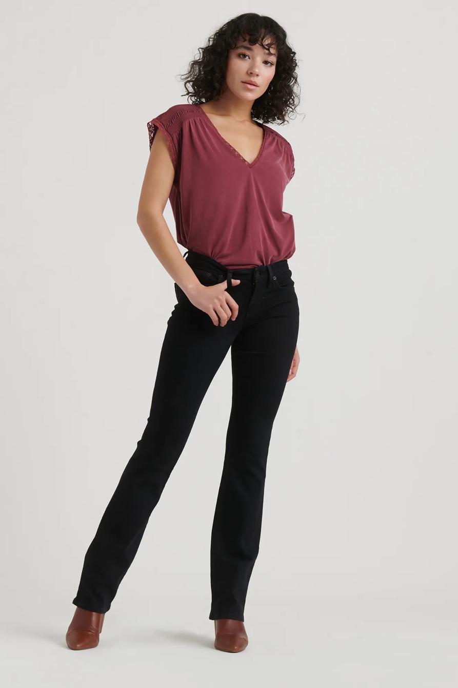 LACE TRIM SAND WASH TOP, image 2