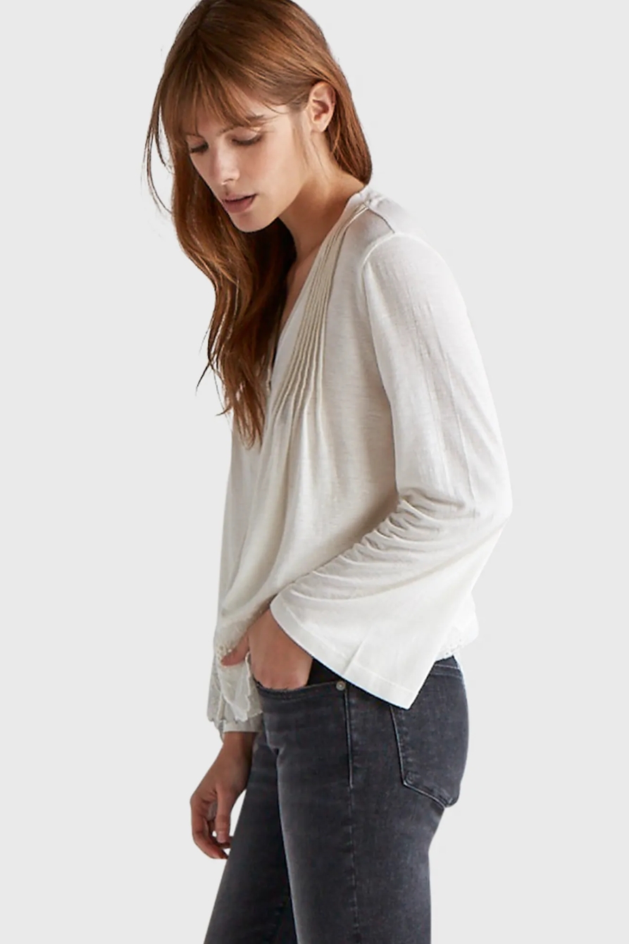 LACE TRIM BUTTON DOWN TOP, image 3