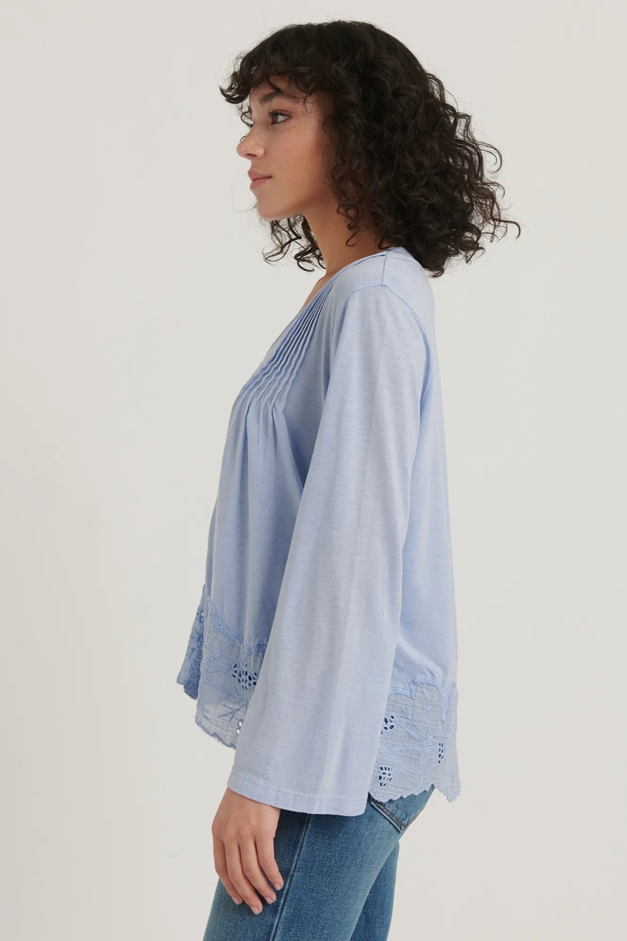 LACE TRIM BUTTON DOWN TOP, image 3