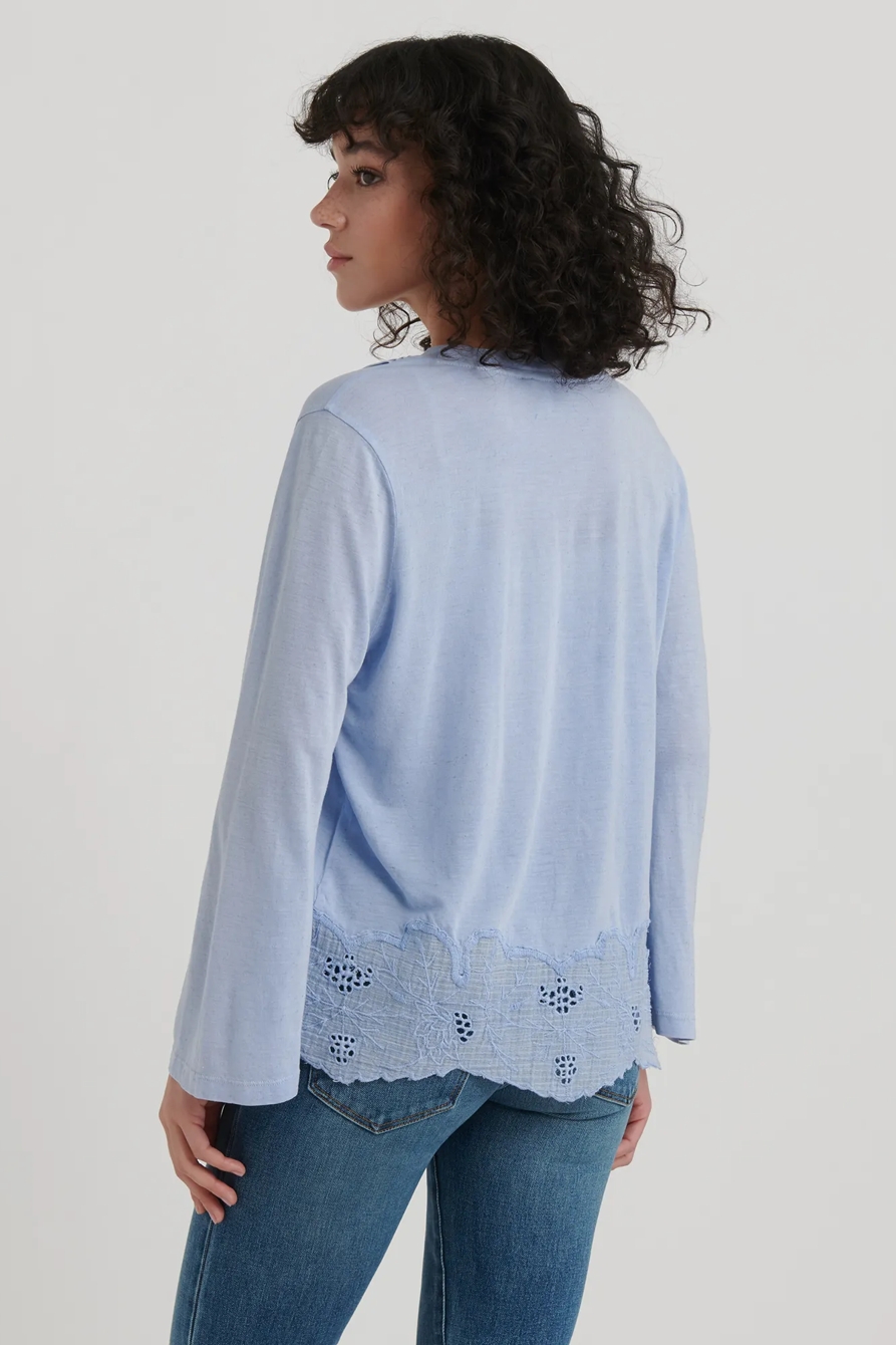 LACE TRIM BUTTON DOWN TOP, image 4
