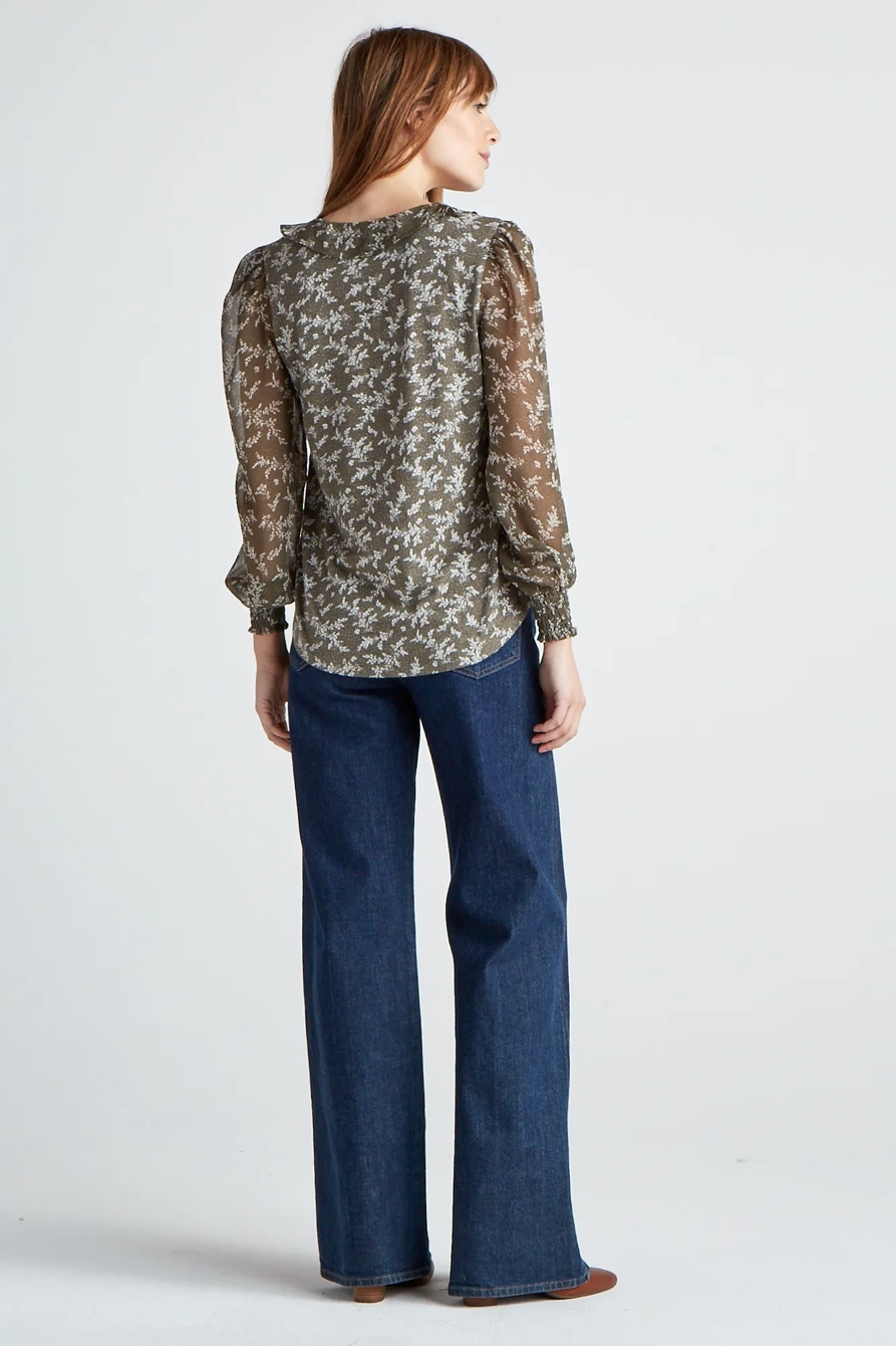 MIXED MEDIA V NECK TOP, image 3