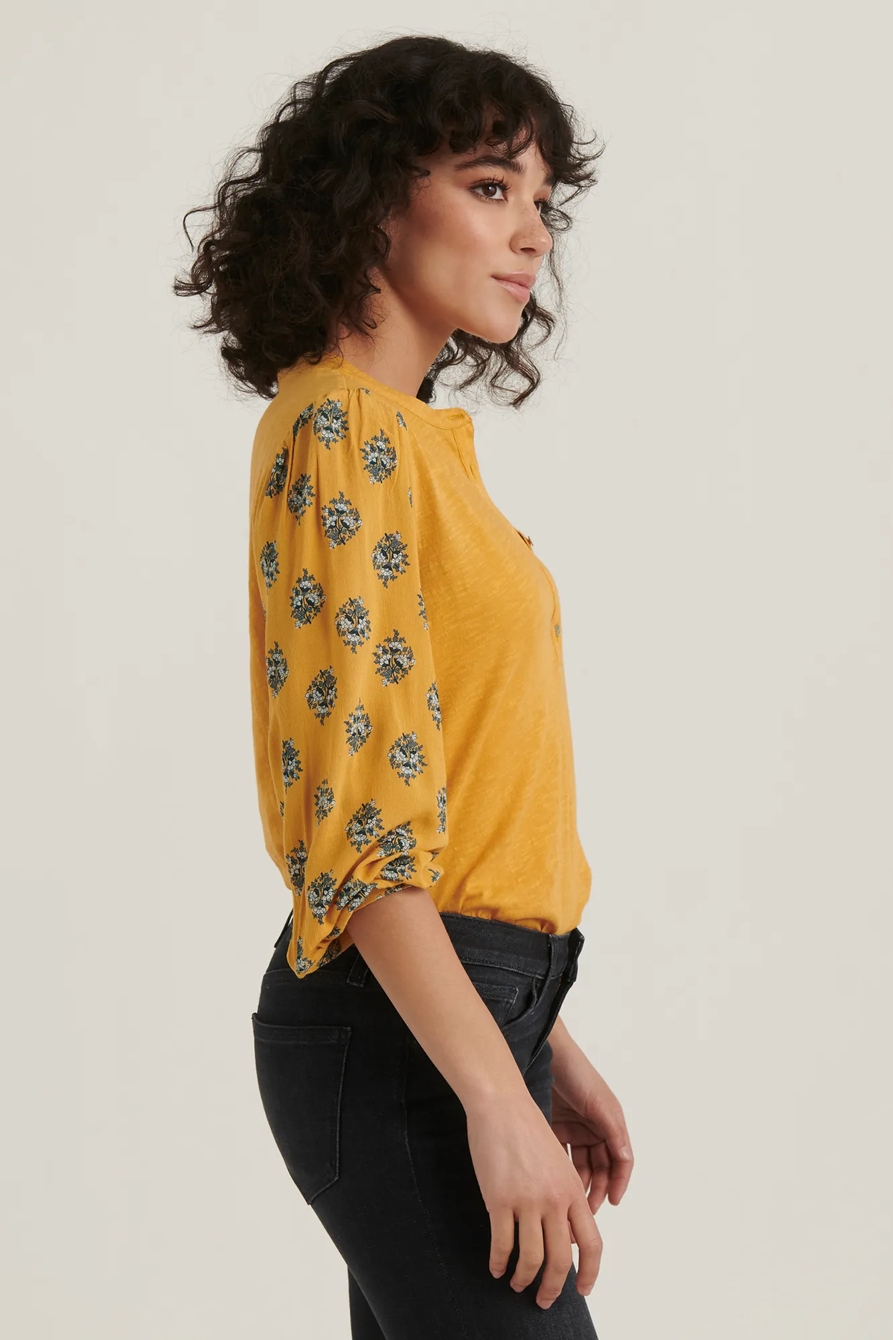 PRINTED SLEEVE HENLEY, image 3