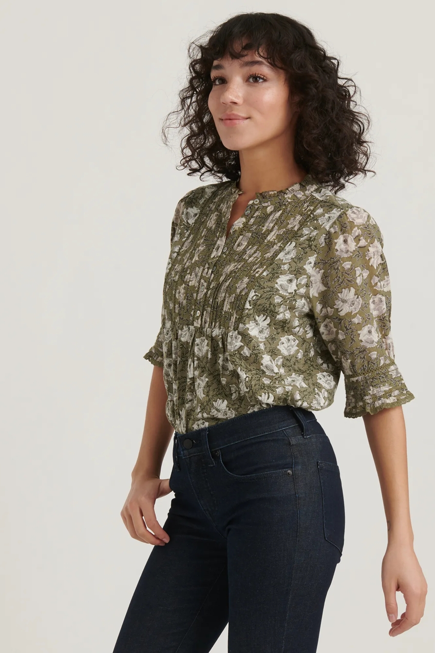 PRINTED MIXED MEDIA BLOUSE, image 3