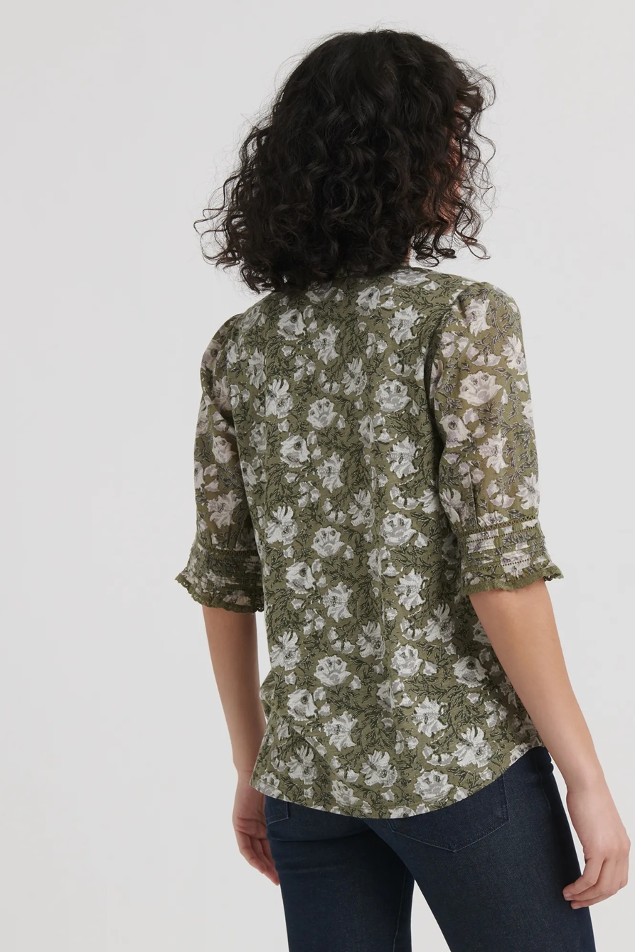 PRINTED MIXED MEDIA BLOUSE, image 4