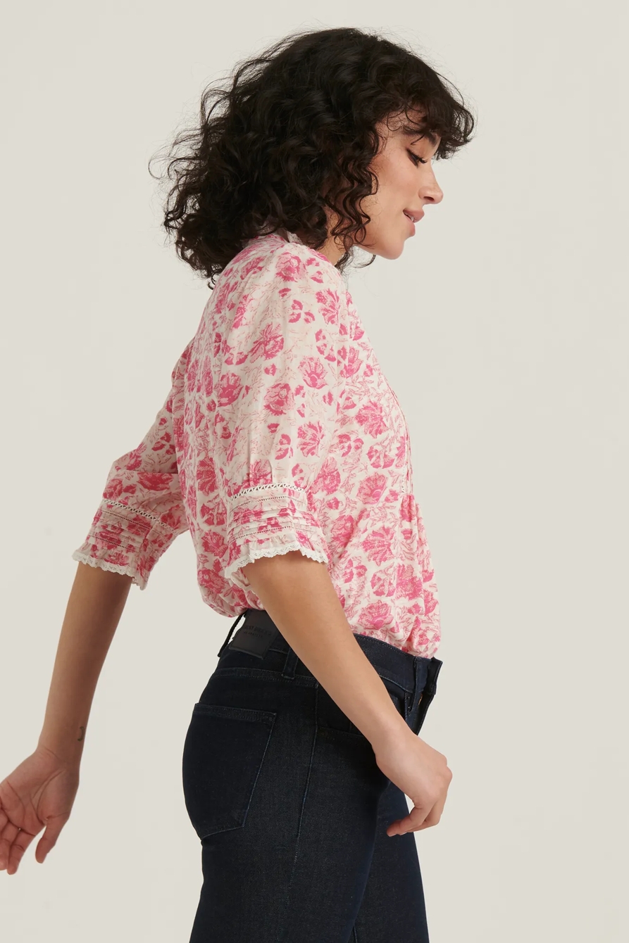 PRINTED MIXED MEDIA BLOUSE, image 3
