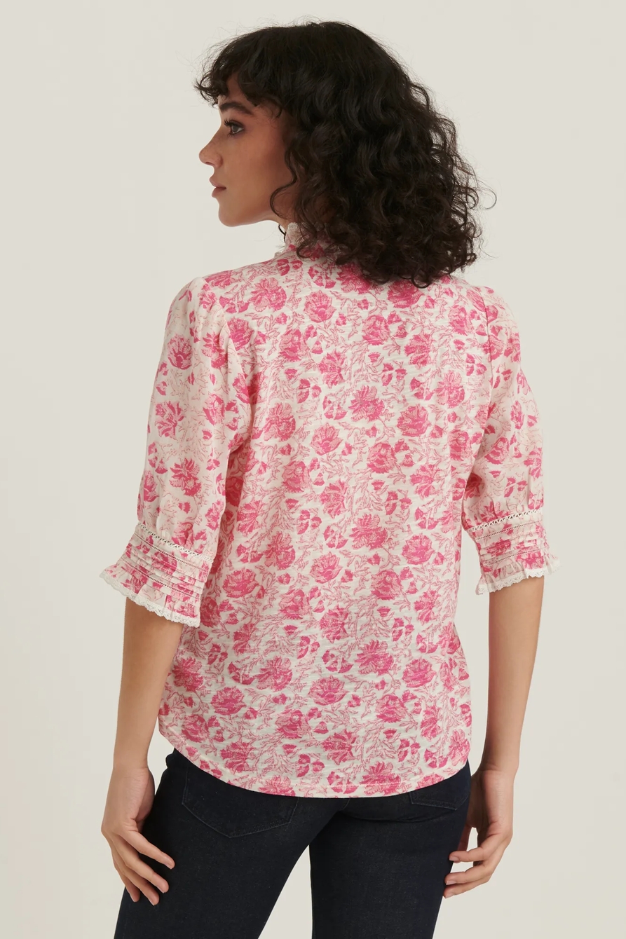 PRINTED MIXED MEDIA BLOUSE, image 4