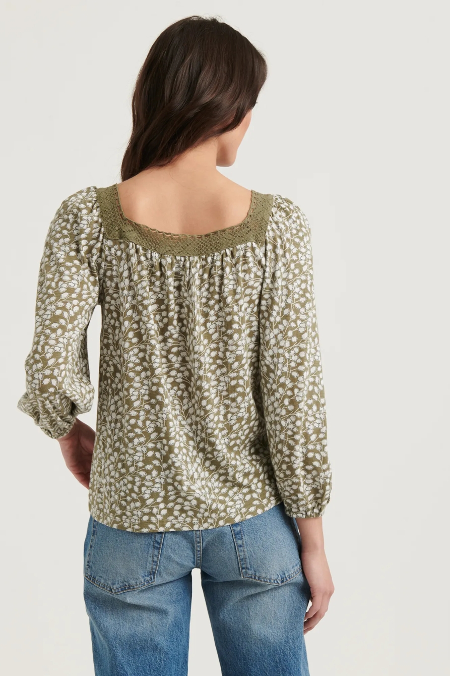 PRINTED SQUARE NECK TOP, image 4