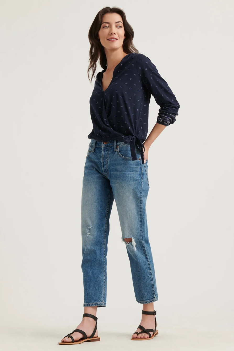 BORDER PRINT WRAP TOP, image 2