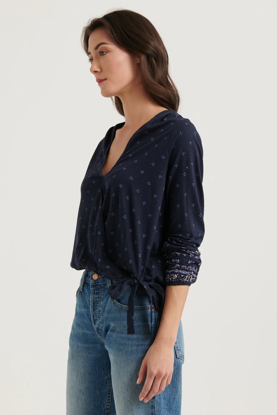 BORDER PRINT WRAP TOP, image 3