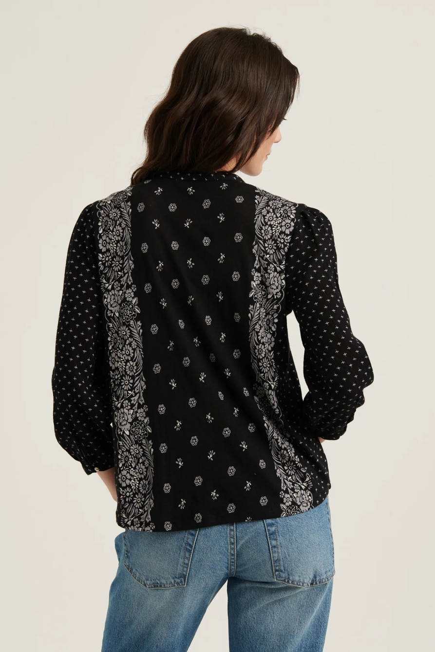 BORDER PRINT PEASANT TOP, image 4