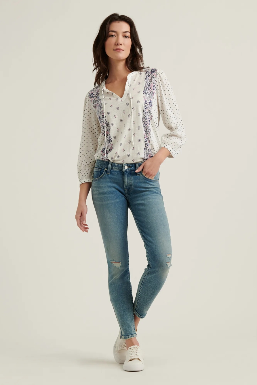 BORDER PRINT PEASANT TOP, image 2