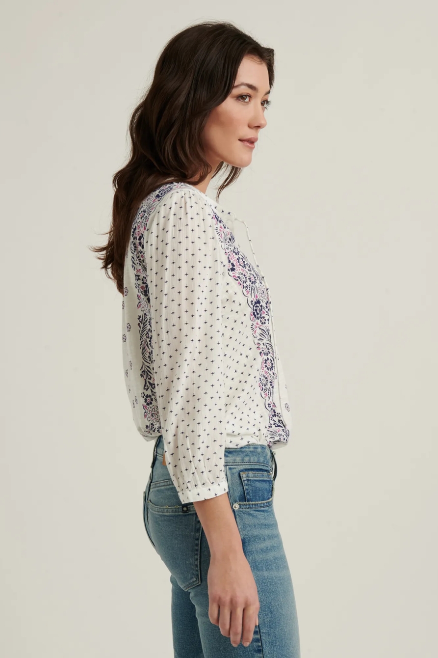 BORDER PRINT PEASANT TOP, image 3