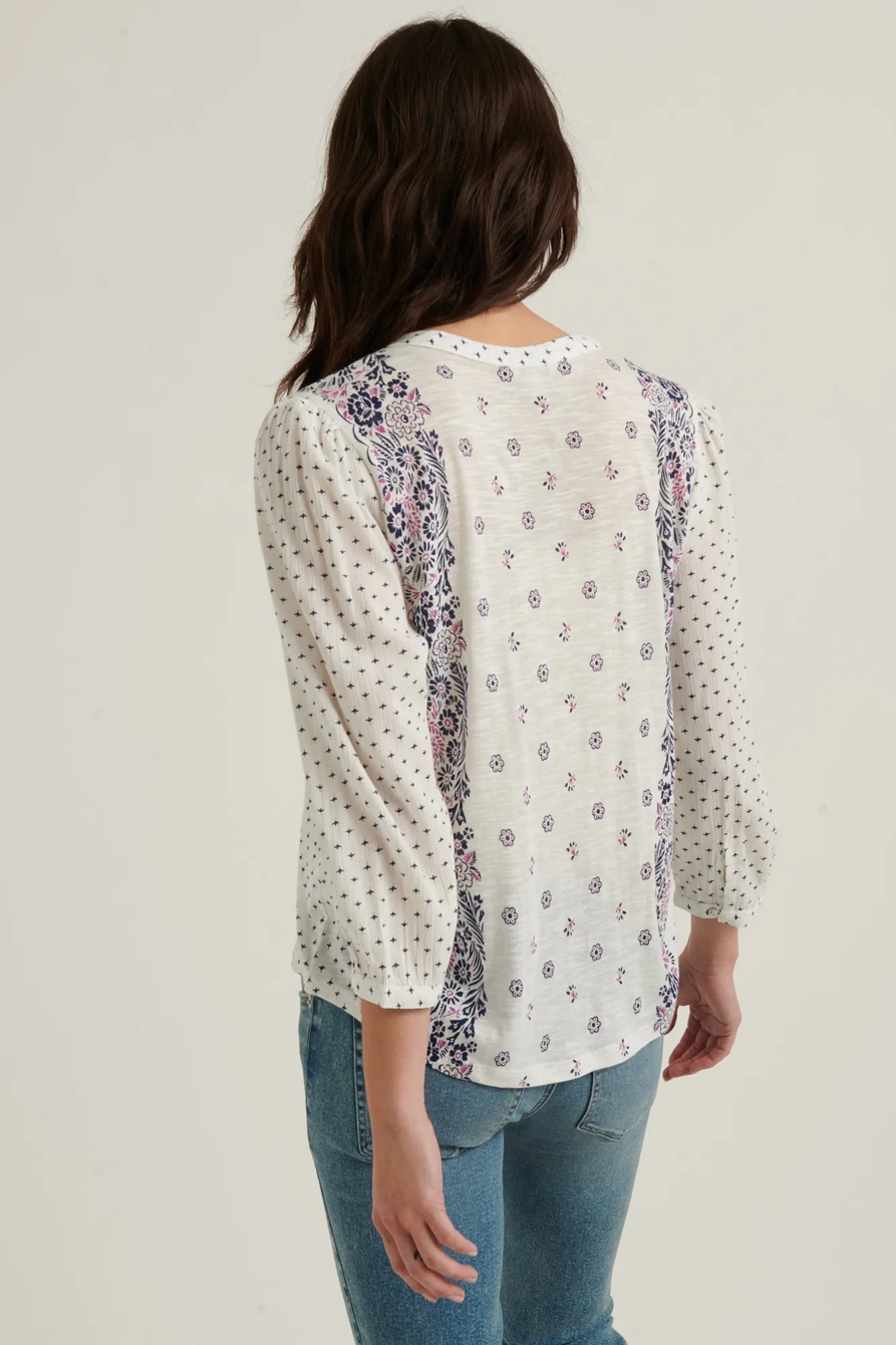 BORDER PRINT PEASANT TOP, image 4
