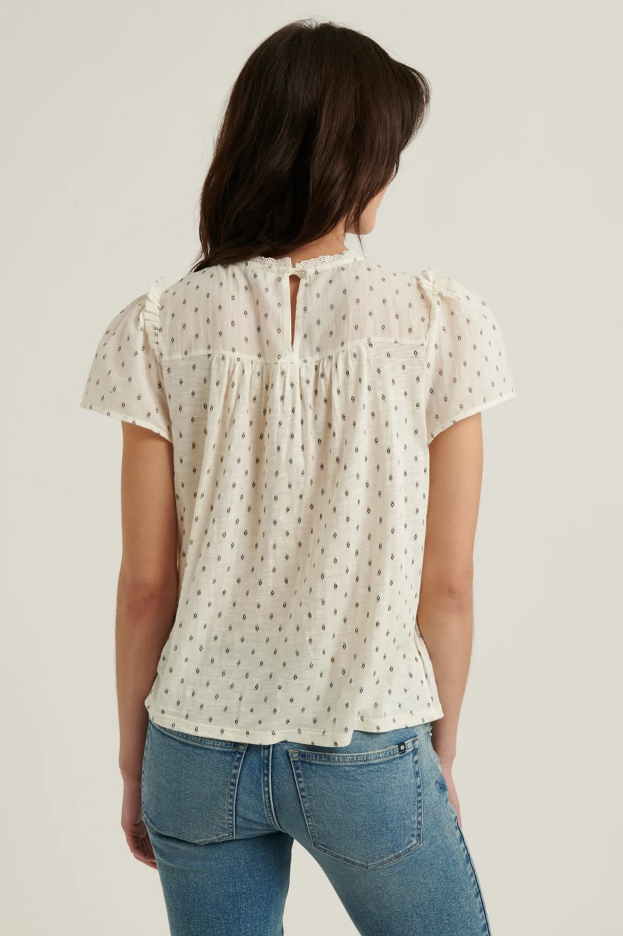 NOVELTY SHORT SLEEVE PEASANT TOP, image 4