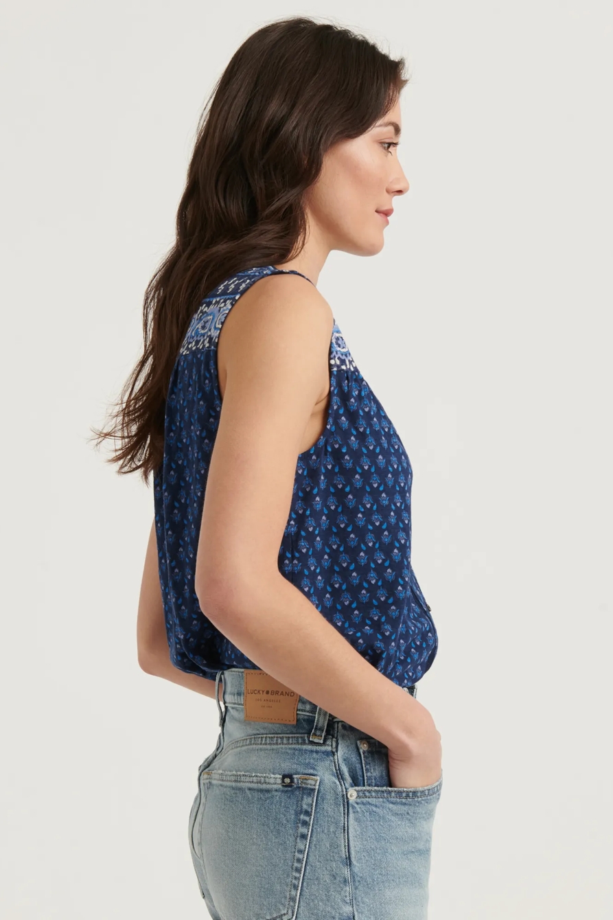 BORDER PRINT BUTTON DOWN TOP, image 3