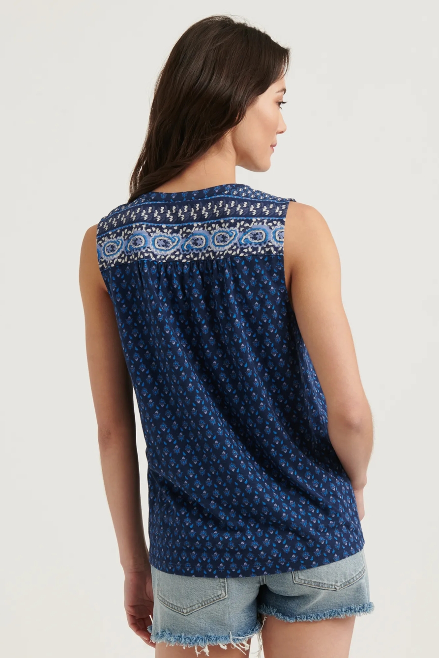BORDER PRINT BUTTON DOWN TOP, image 4