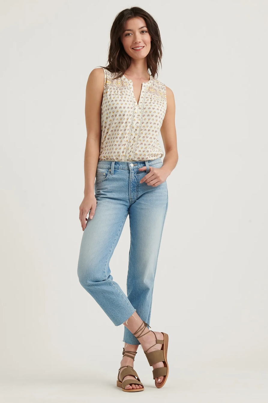 BORDER PRINT BUTTON DOWN TOP, image 2