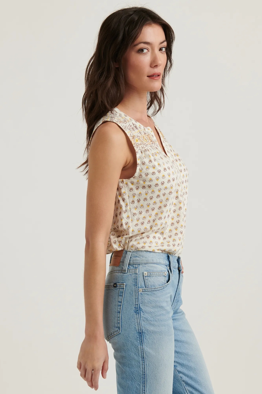 BORDER PRINT BUTTON DOWN TOP, image 3