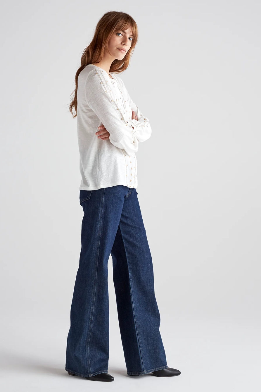 EMBROIDERED BUTTON DOWN TOP, image 2