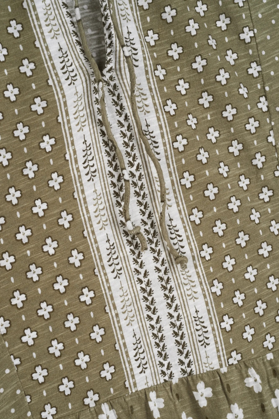 BORDER PRINT PEPLUM TOP, image 2