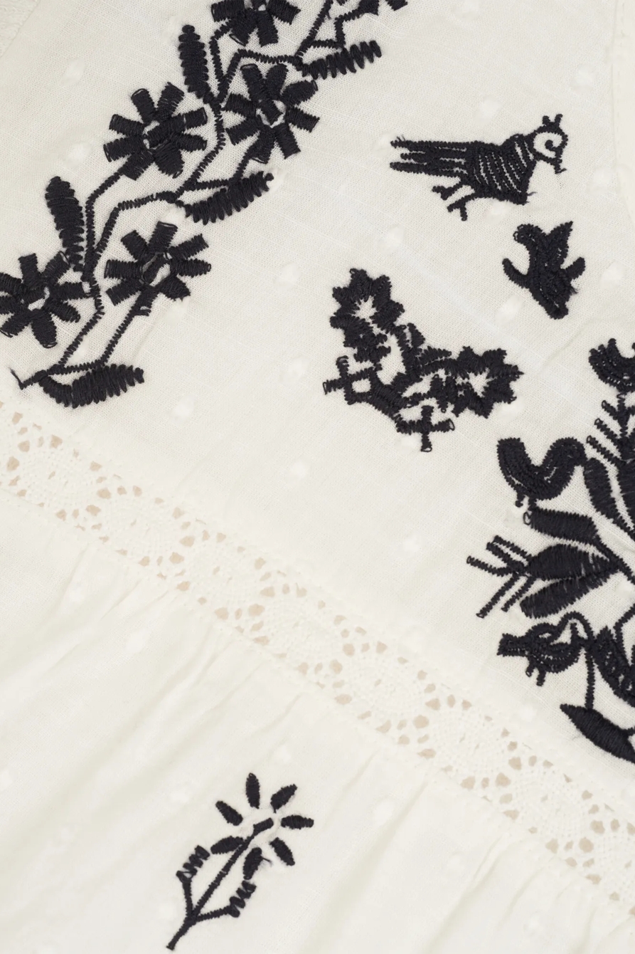 EMBROIDERED RUFFLE SLEEVE TOP, image 2