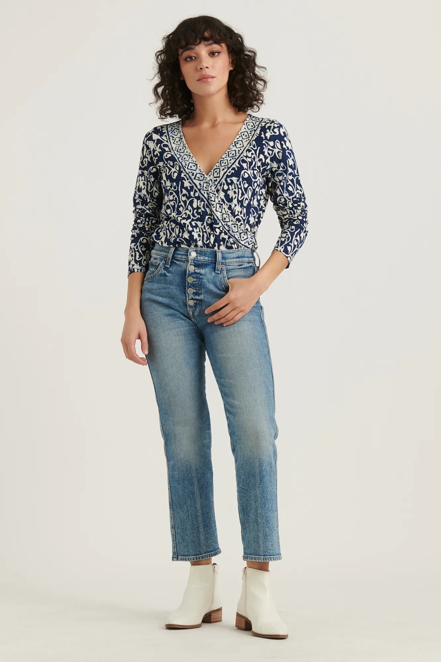 LONG SLEEVE WRAP TOP, image 2