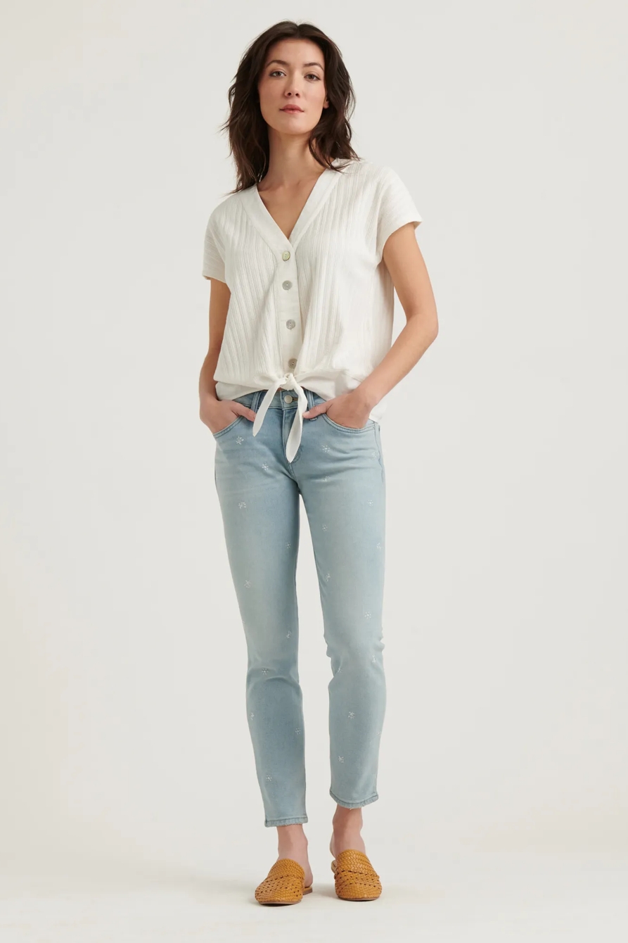 V- NECK TIE FRONT TOP, image 2
