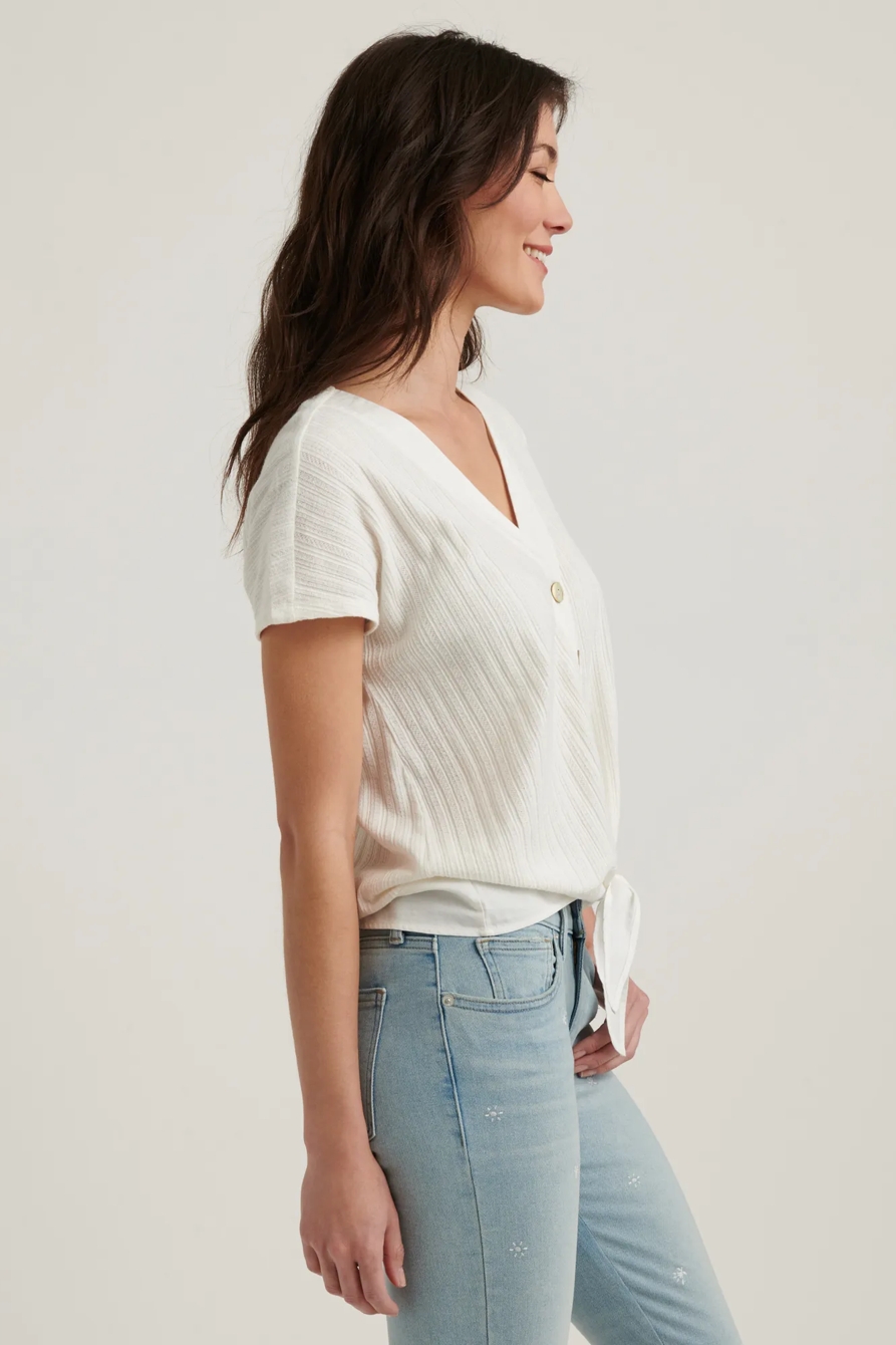 V- NECK TIE FRONT TOP, image 3