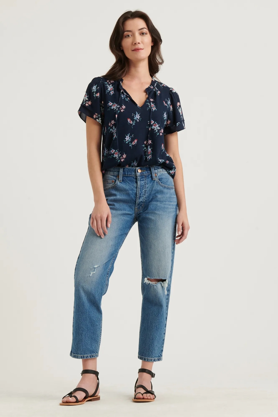 FLUTTER SLEEVE PRINTED TOP, image 2