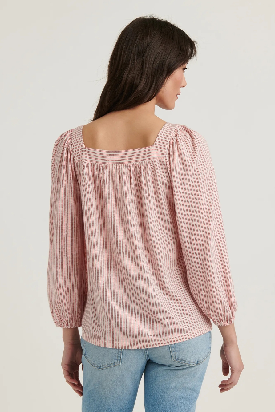 STRIPED SQUARE NECK TOP, image 4