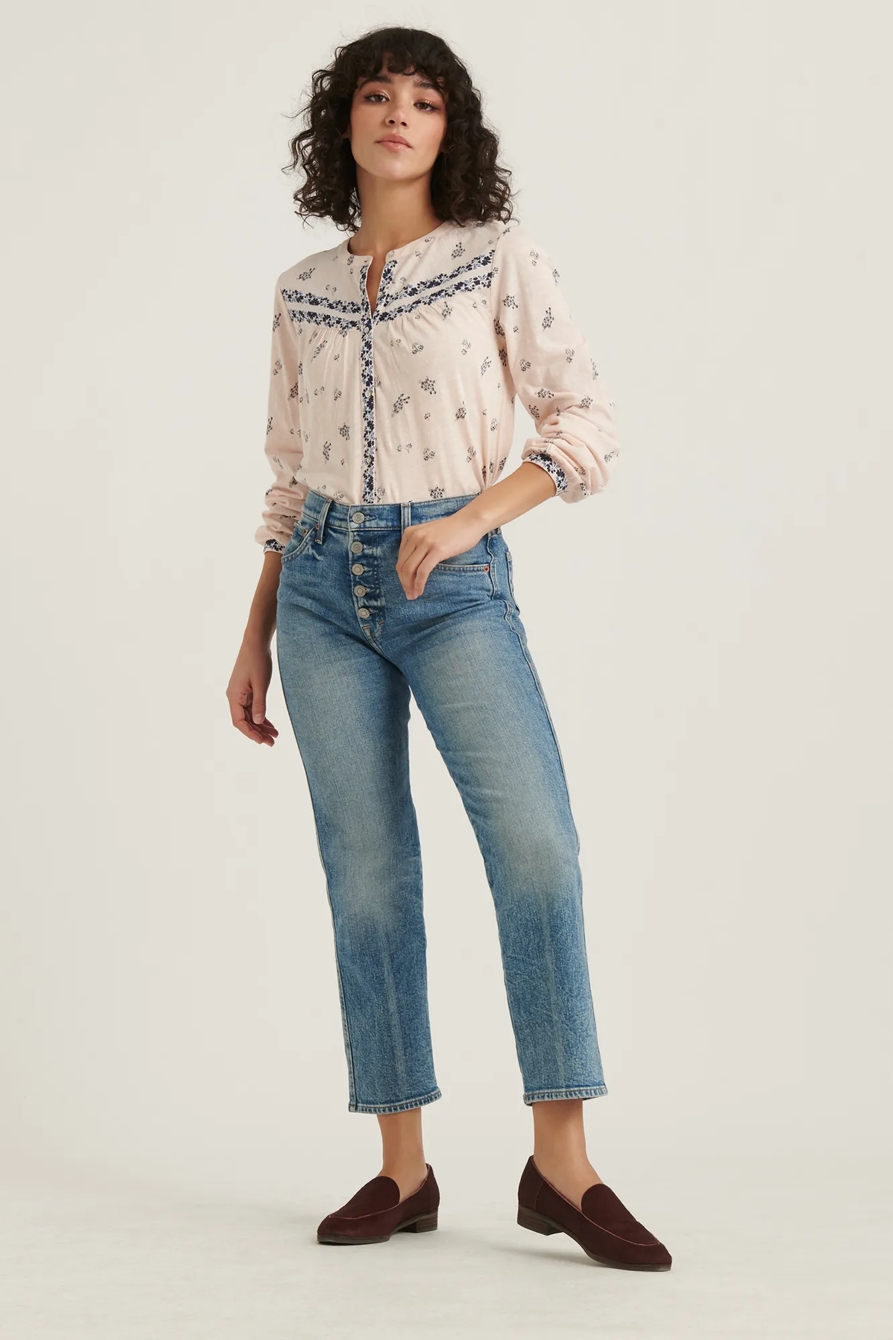 BORDER PRINT KNIT SHIRT, image 2