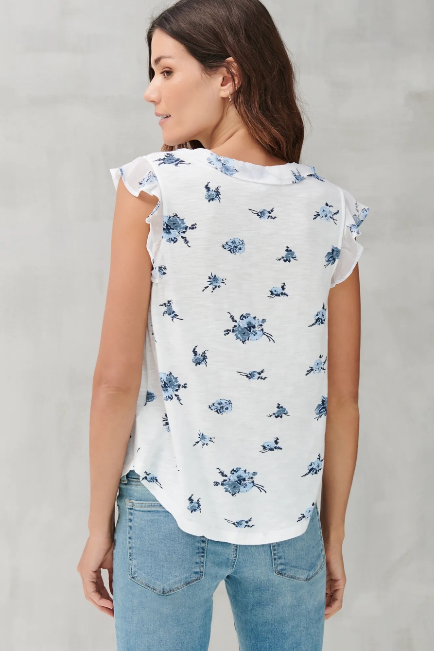 PRINTED RUFFLE SLEEVE TOP, image 4