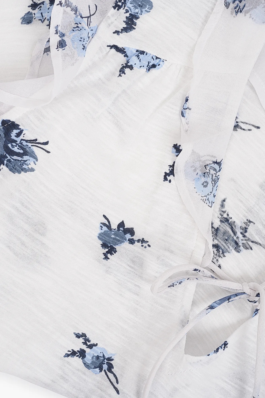 PRINTED RUFFLE SLEEVE TOP, image 7